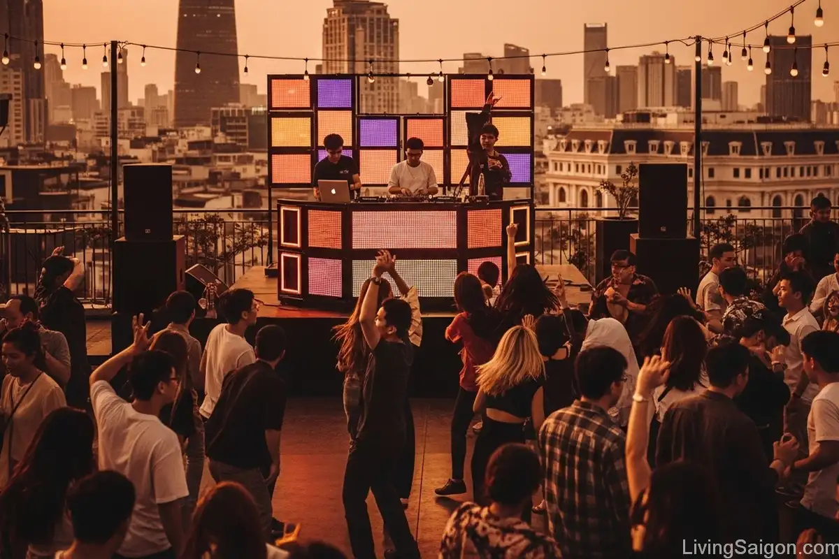 rooftop dj party ho chi minh city nightlife