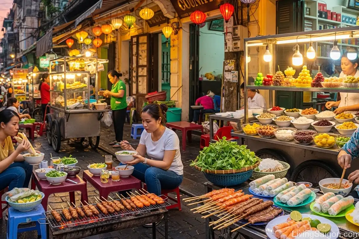 food in saigon night street dining ho chi minh city local life
