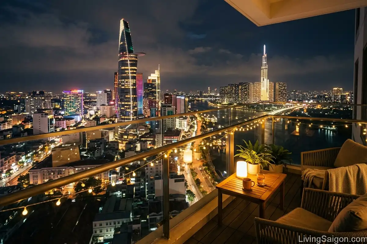 apartment balcony ho chi minh city skyline view