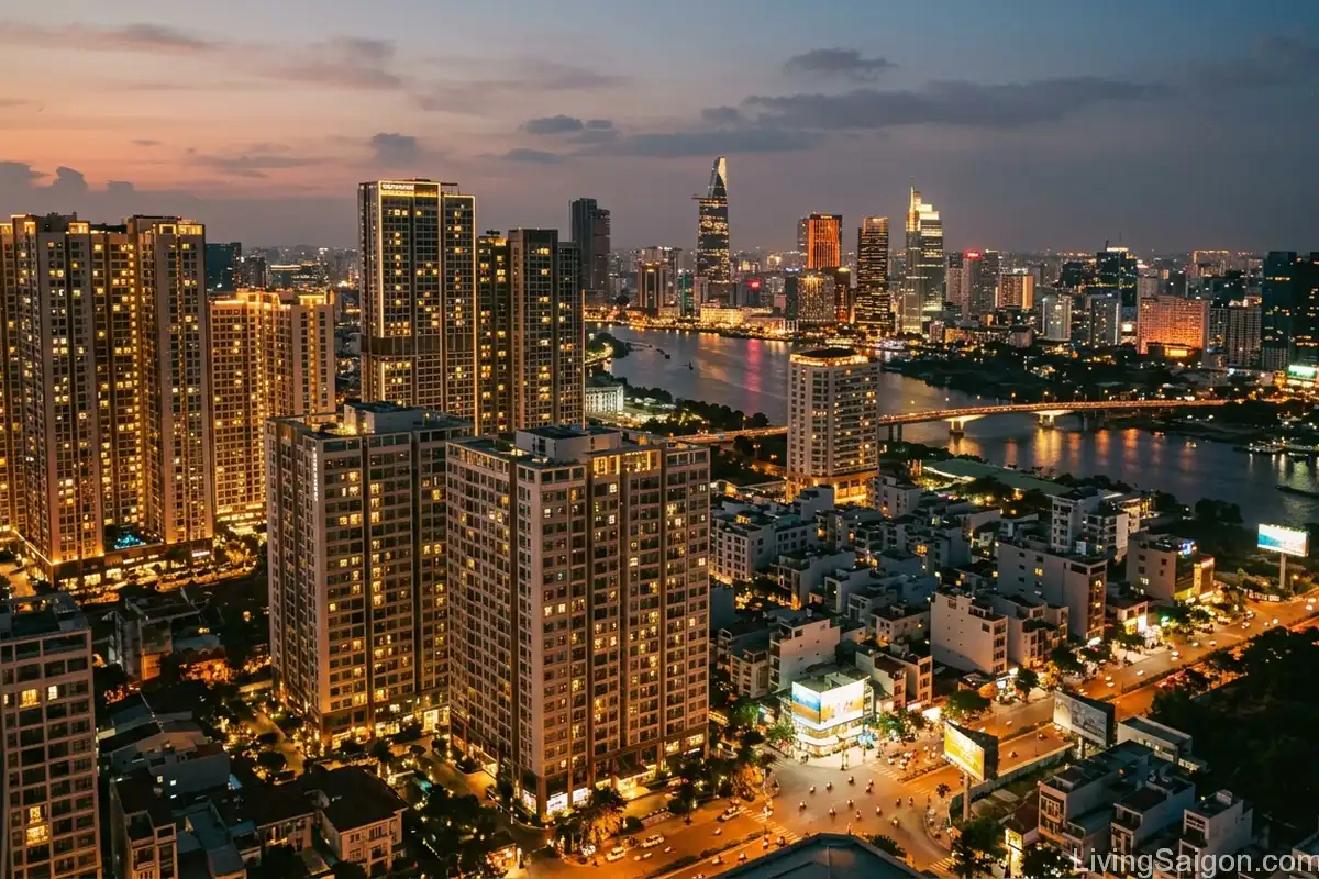 high rise apartment ho chi minh city skyline housing