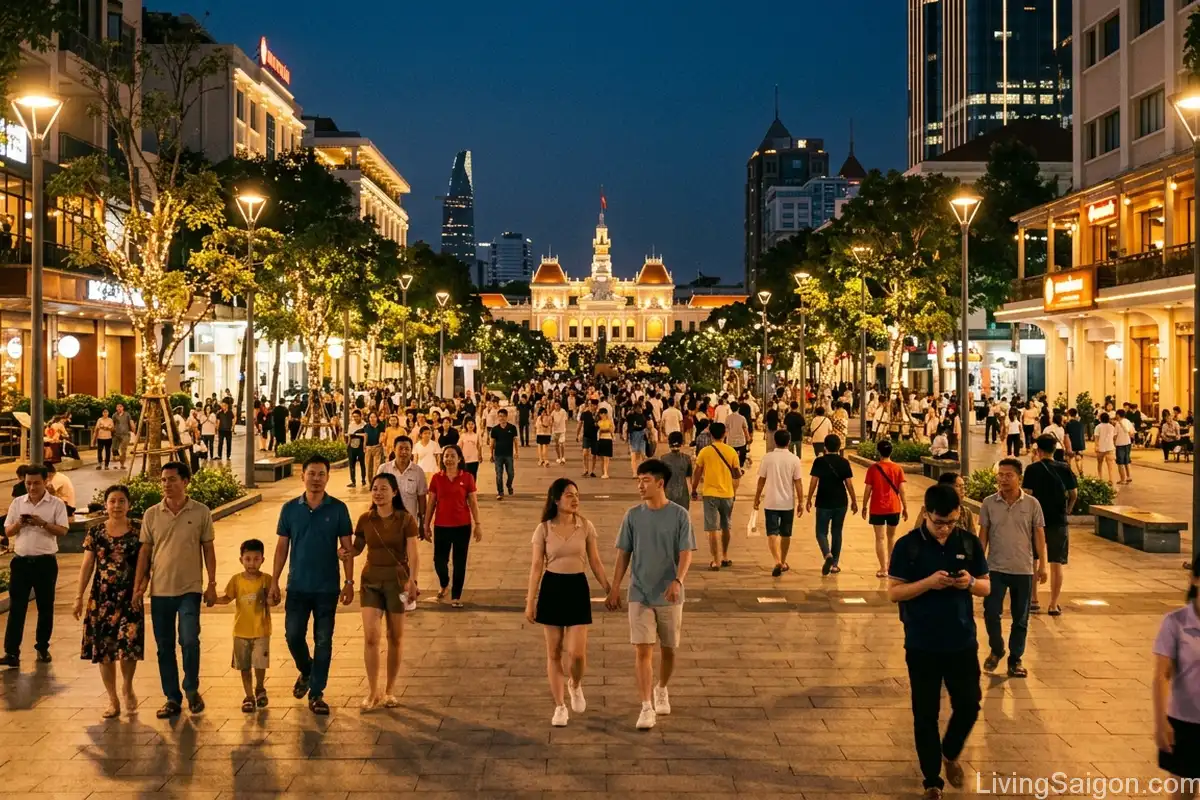 nguyen hue walking street ho chi minh city landmark